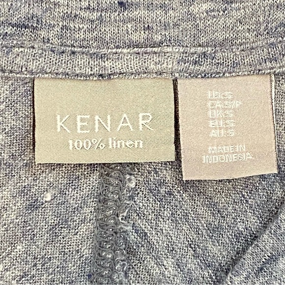 Kenar 100% Linen V-Neck Sleeveless Shirt Tank Top Blue Women’s Small - Picture 5 of 7